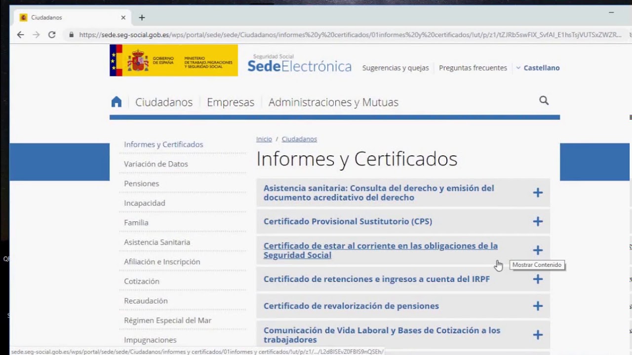 acceso a informe de vida laboral sede electrónica seguridad social