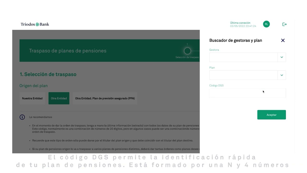 cambiar plan de pensiones de una entidad a otra