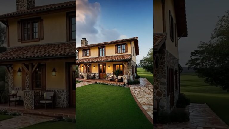 casas de campo de dos pisos con terraza