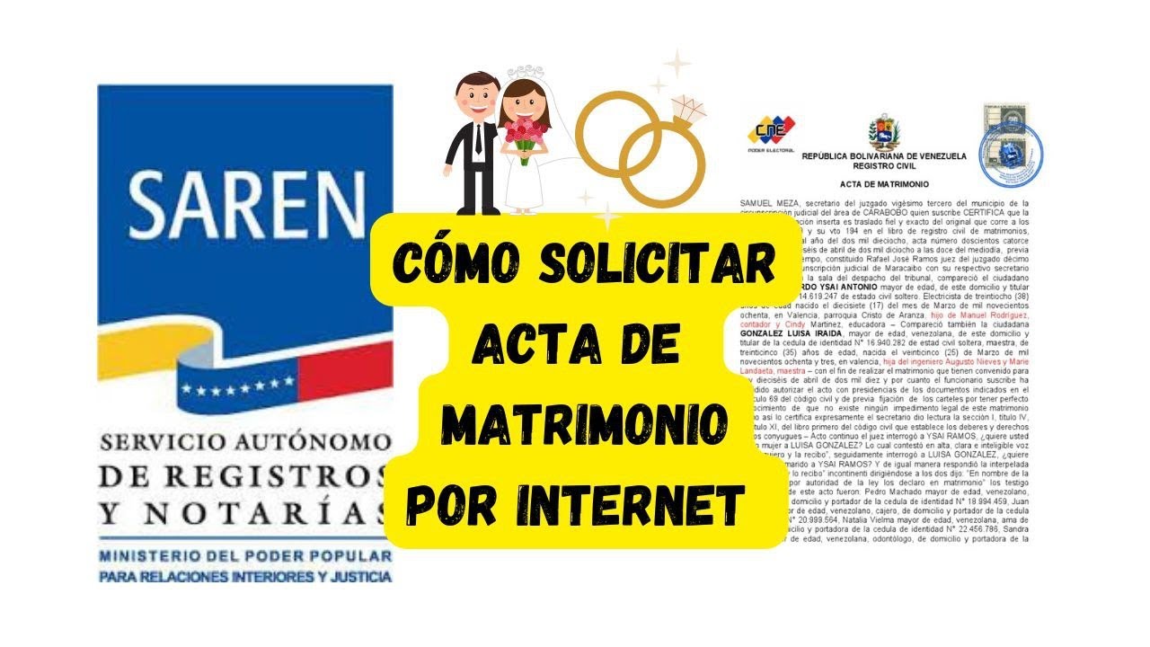 como solicitar el acta de matrimonio por internet
