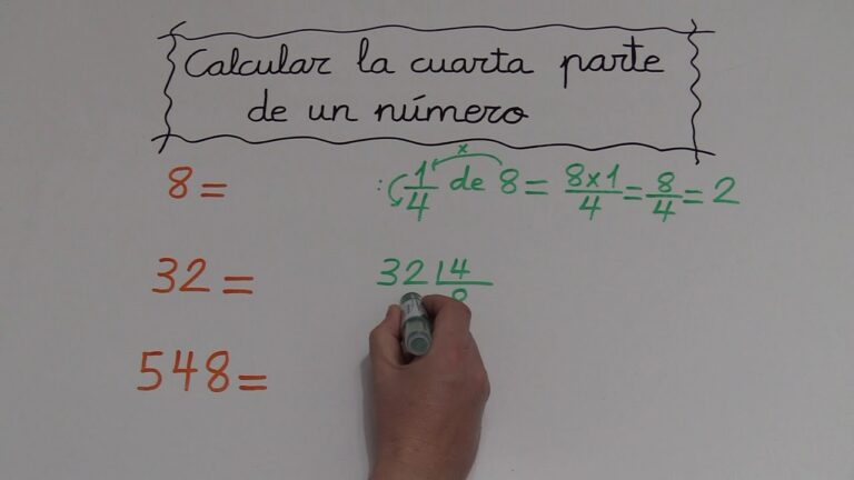 cual es la cuarta parte de un numero
