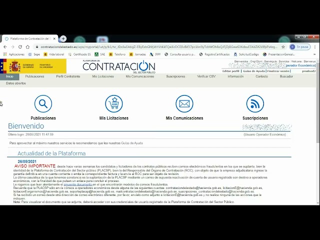 darse de alta en la plataforma de contratacion del estado