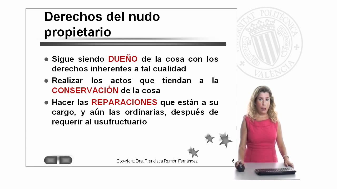 derechos y obligaciones del usufructuario y del nudo propietario