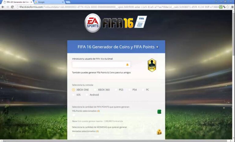 generador de monedas fut 16 sin verificacion humana