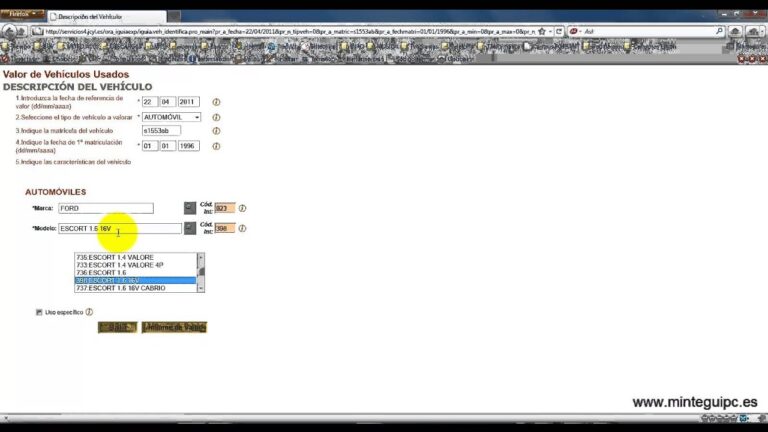 junta de castilla y leon tasacion de vehiculos