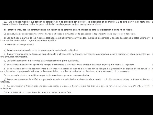 la ley del iva 37 1992 en su art 20.9