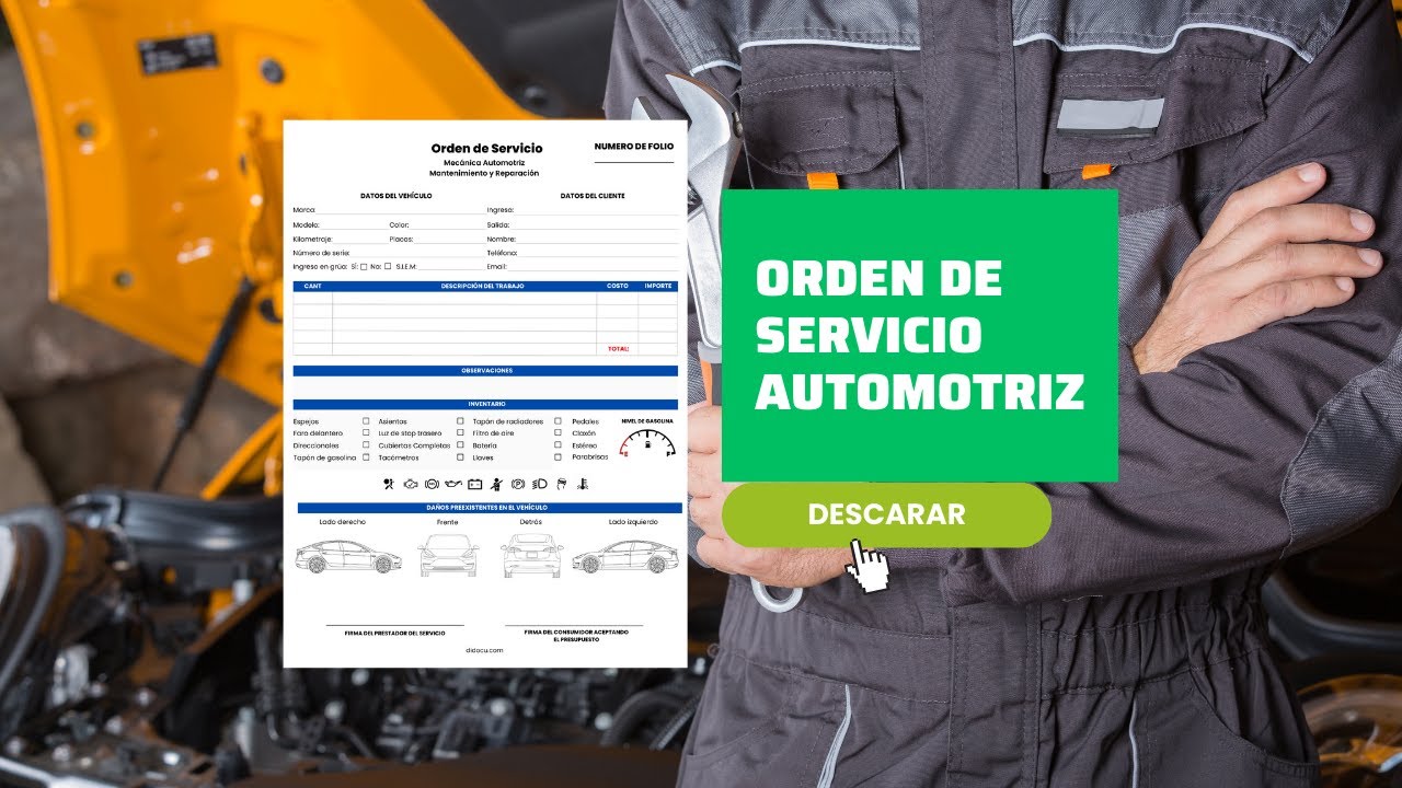 modelo de orden de trabajo para taller mecanico