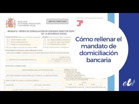 orden de domiciliación de adeudo directo sepa para rellenar