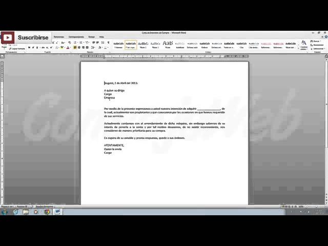 que es una carta de intencion de compra