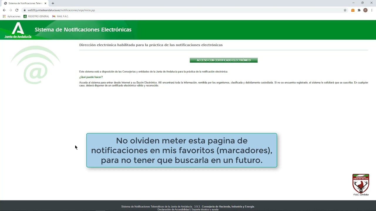 que puede ser una notificacion de la junta de andalucia