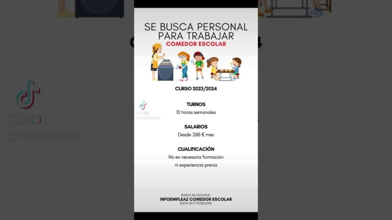 que se necesita para trabajar en comedores escolares