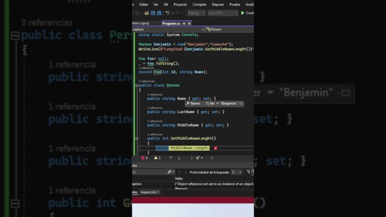 referencia a objeto no establecida como instancia de un objeto