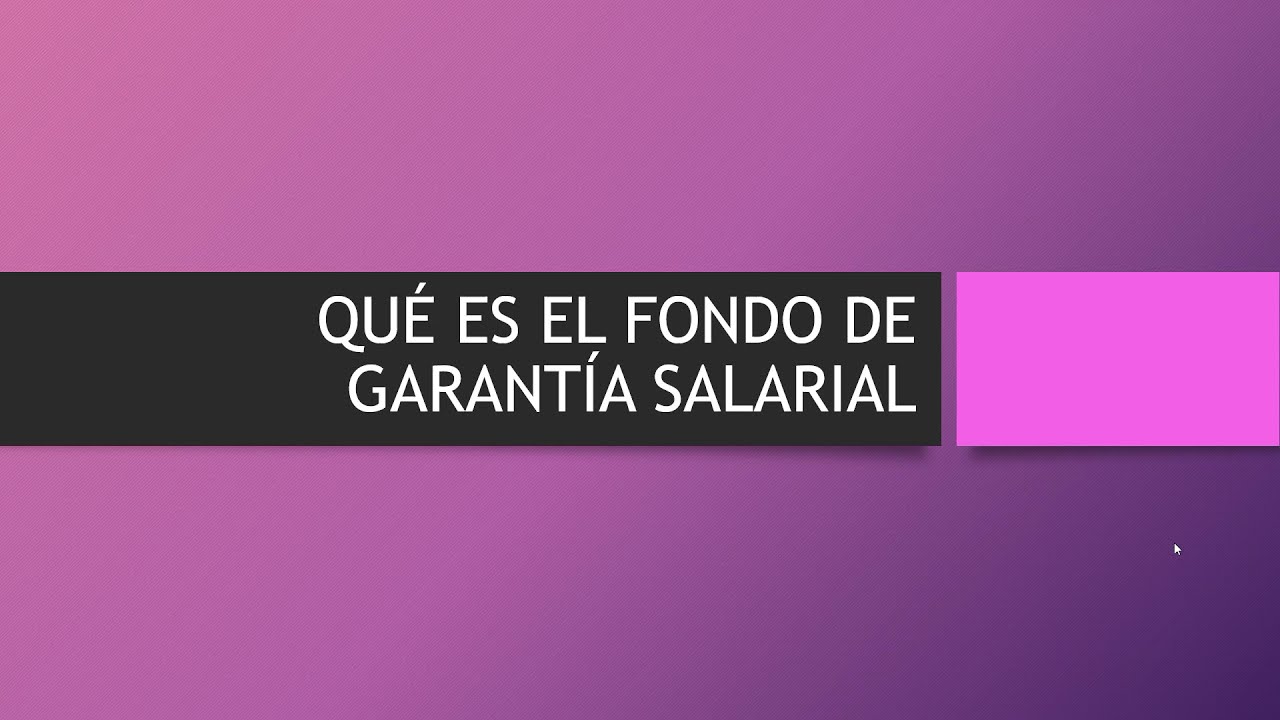 secretaria de estado de empleo fondo de garantia salarial