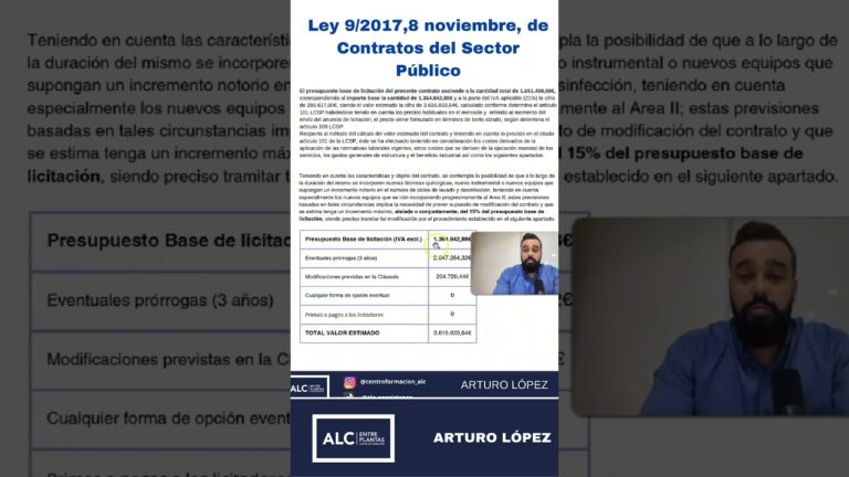 valor estimado de los contratos del sector publico